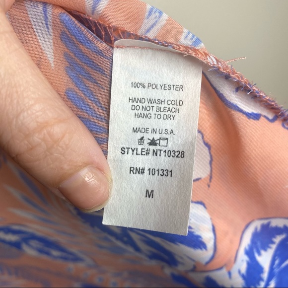 NWT Charlotte Russe Pink Blue Tropical Floral Sheer Kimono Medium - Picture 8 of 10